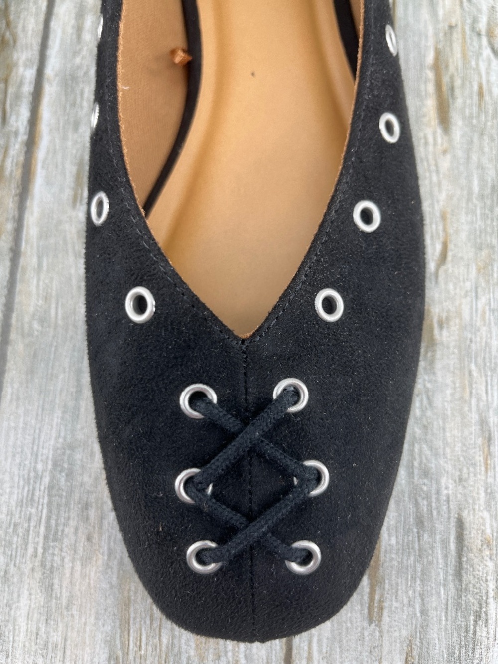 Women’s Faux Suede Corset Ballet Flats Shoes Size 11 - Picture 2 of 5